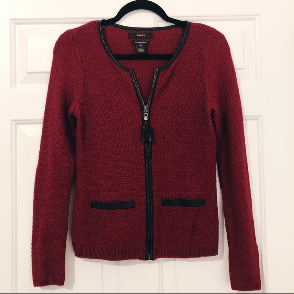 Tahari Sweaters - Tahari Merino Wool Zip Cardigan